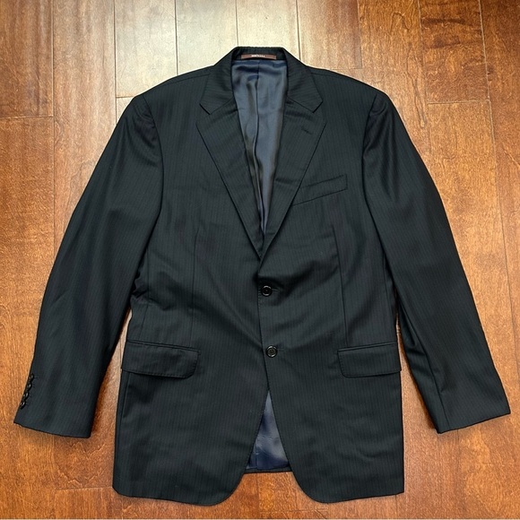 Hickey Freeman for Nordstrom Men's Black Pinstripe Blazer, 100% Wool, Size 42R - Picture 1 of 16